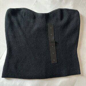 Banana Republic Black Strapless Ribbed Crop Top